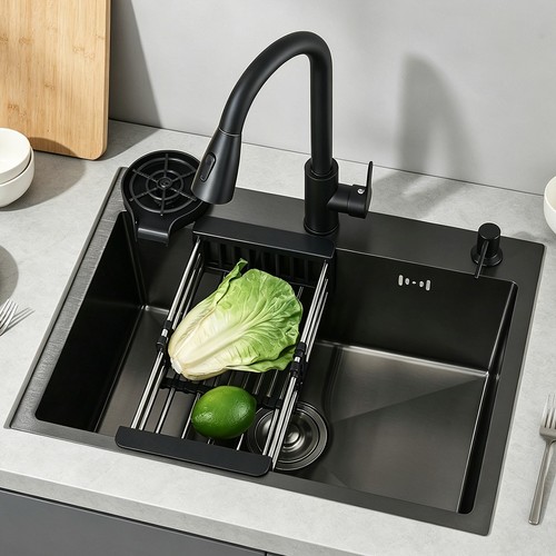 Schwarz küchenspüle set - schwarz,
